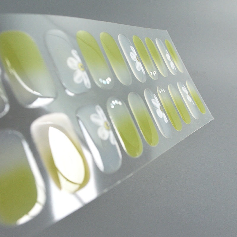 Finger Baking-free Gel Nail Stickers Simple Grid Line Nail Sticker One Piece Dropshipping