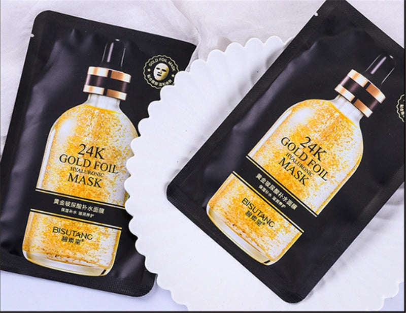 24K Gold Hyaluronic Acid Moisturizing Mask Moisturizes And Nourishes The Skin